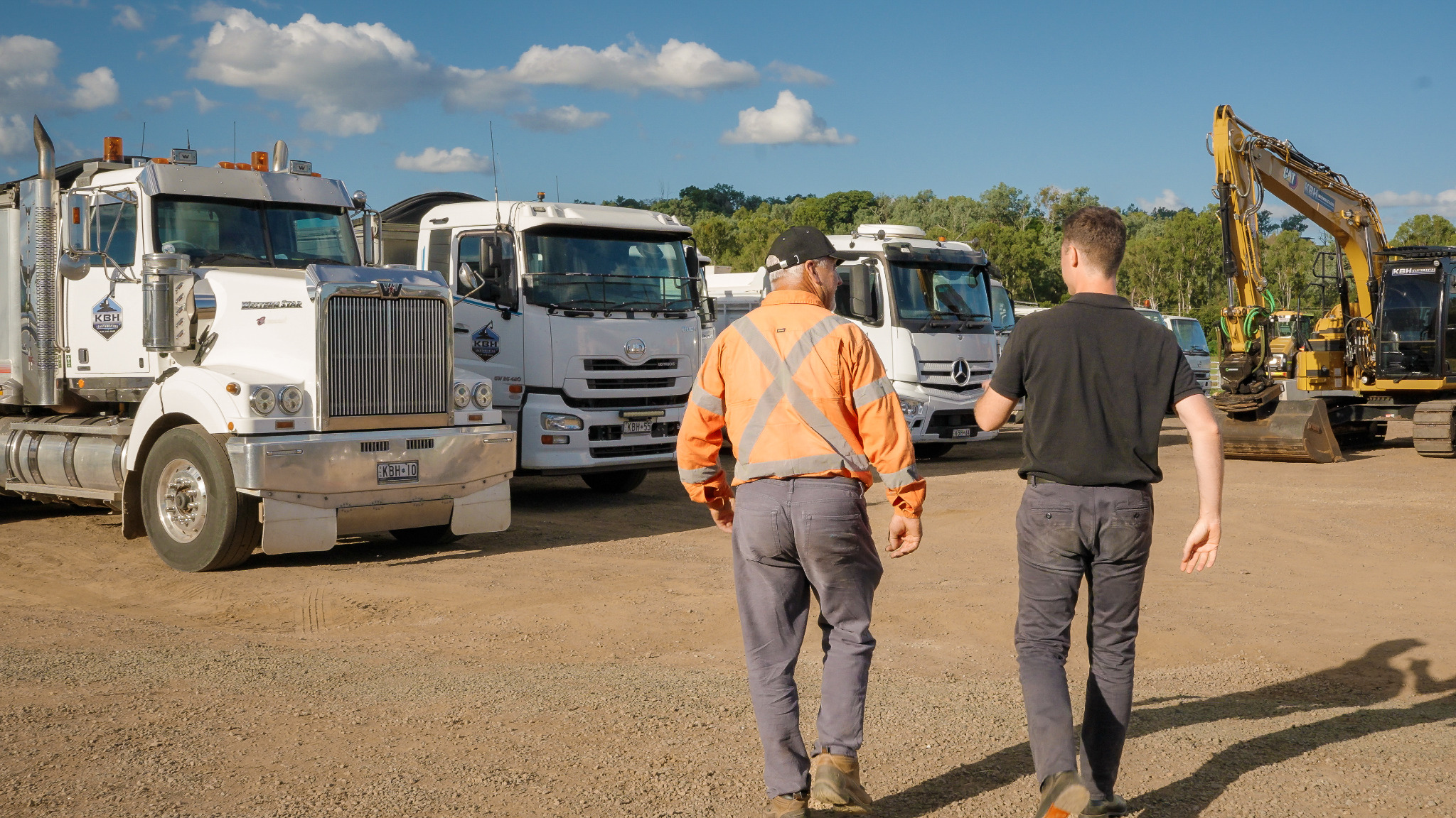 James and Anthony walking through the KBH yard